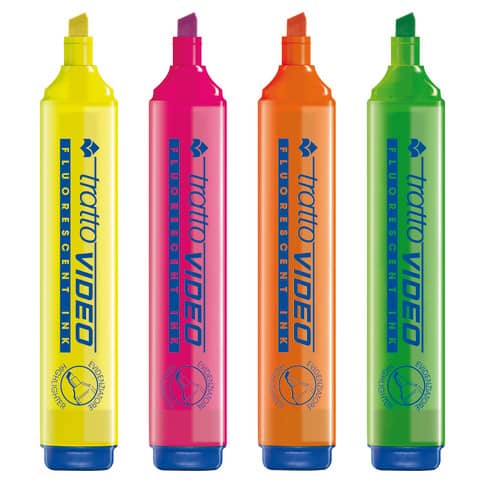 Evidenziatori TRATTO Video 1-5 mm assortiti busta da 4 - F830800